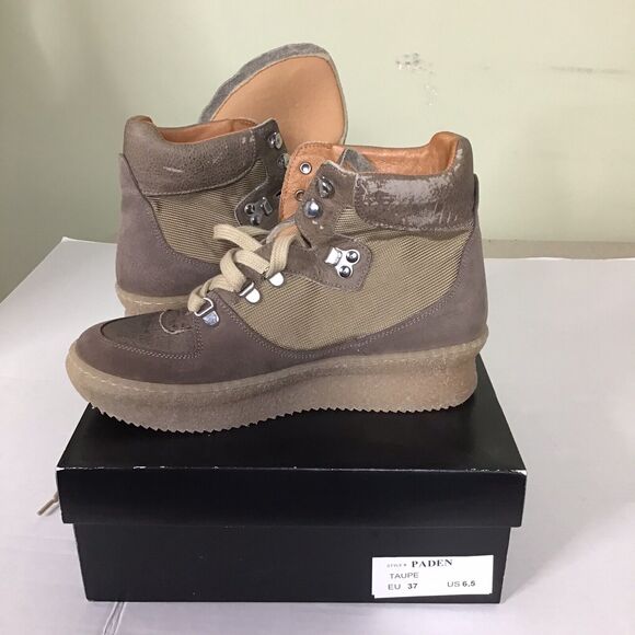 Renvy Women Lace Up Fashion Ankle Army Wedge boots with Jogger Sole Sz. 6.5 NIB - Picture 9 of 12